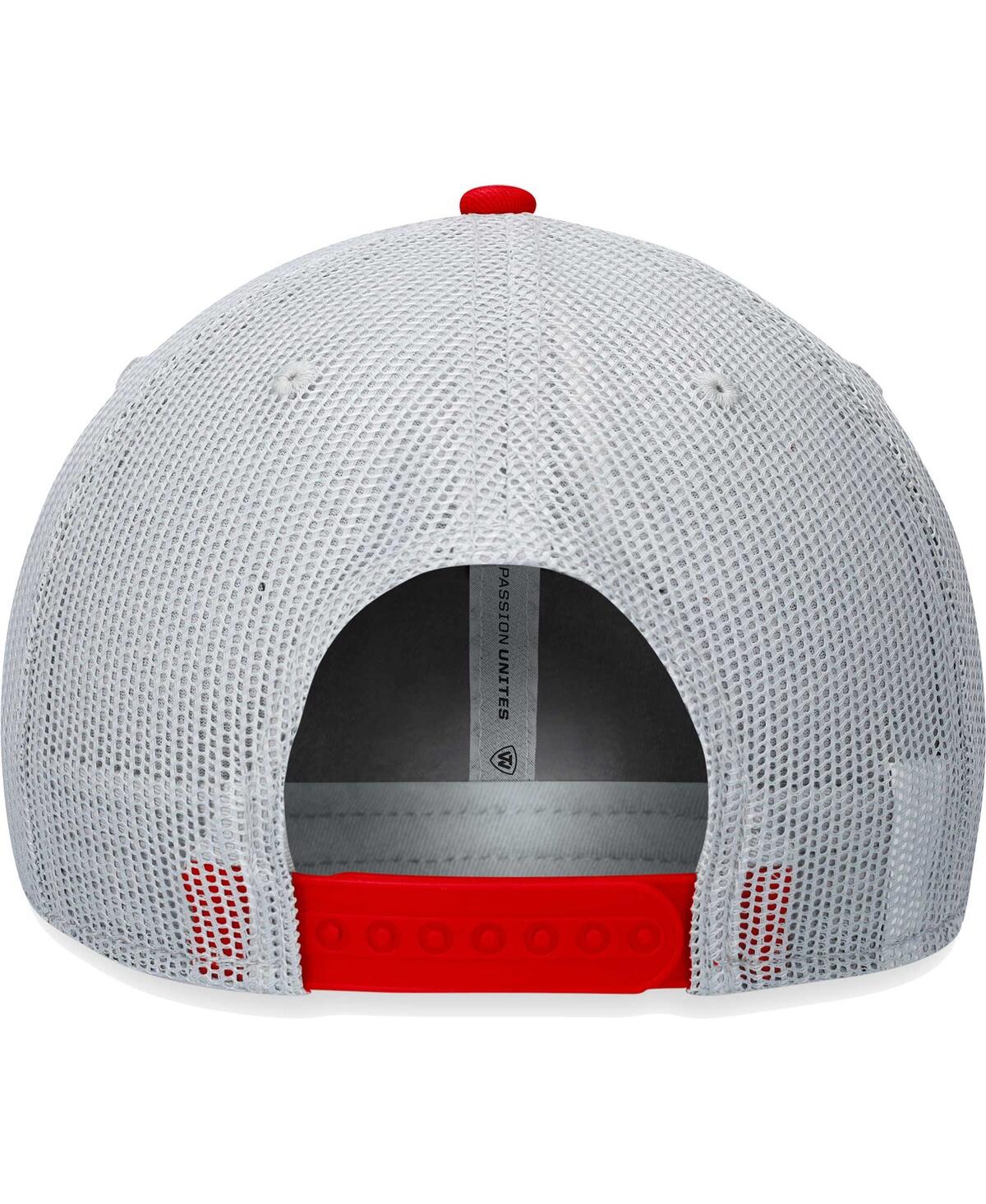 Top Of The World Men's  Gray, Red Illinois State Redbirds Aurora Trucker Adjustable Hat In Gray,red