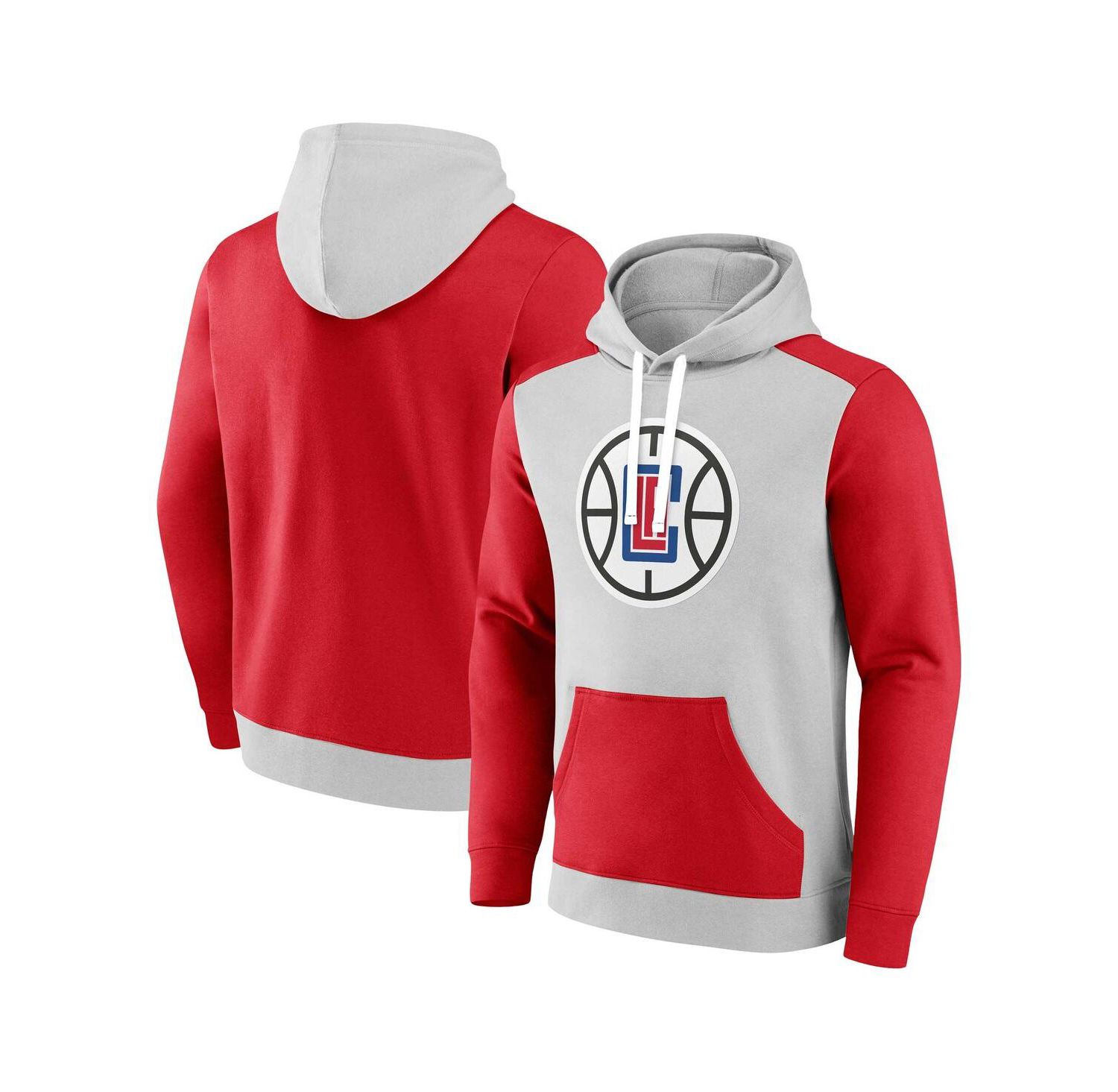 Men's Gray, Red LA Clippers Arctic Colorblock Pullover Hoodie