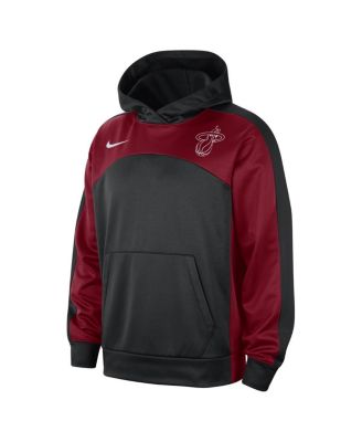 Men's Black, Red Miami Heat Authentic Starting Five Force Performance Pullover Hoodie