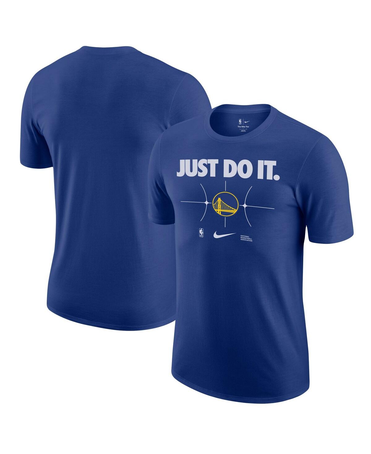 Shop Nike Men's  Royal Golden State Warriors Just Do It T-shirt