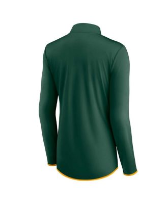 Women's Green Oakland Athletics Corner Quarter-Zip Top
