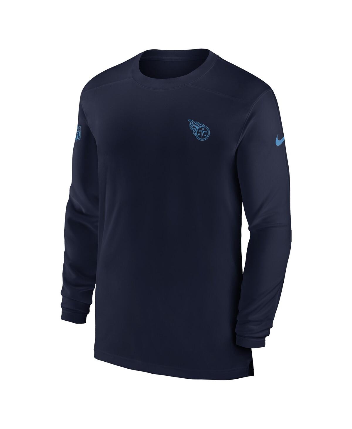 Men's NikeTennessee Titans Sideline Coach Performance Long Sleeve T-shirt - Navy