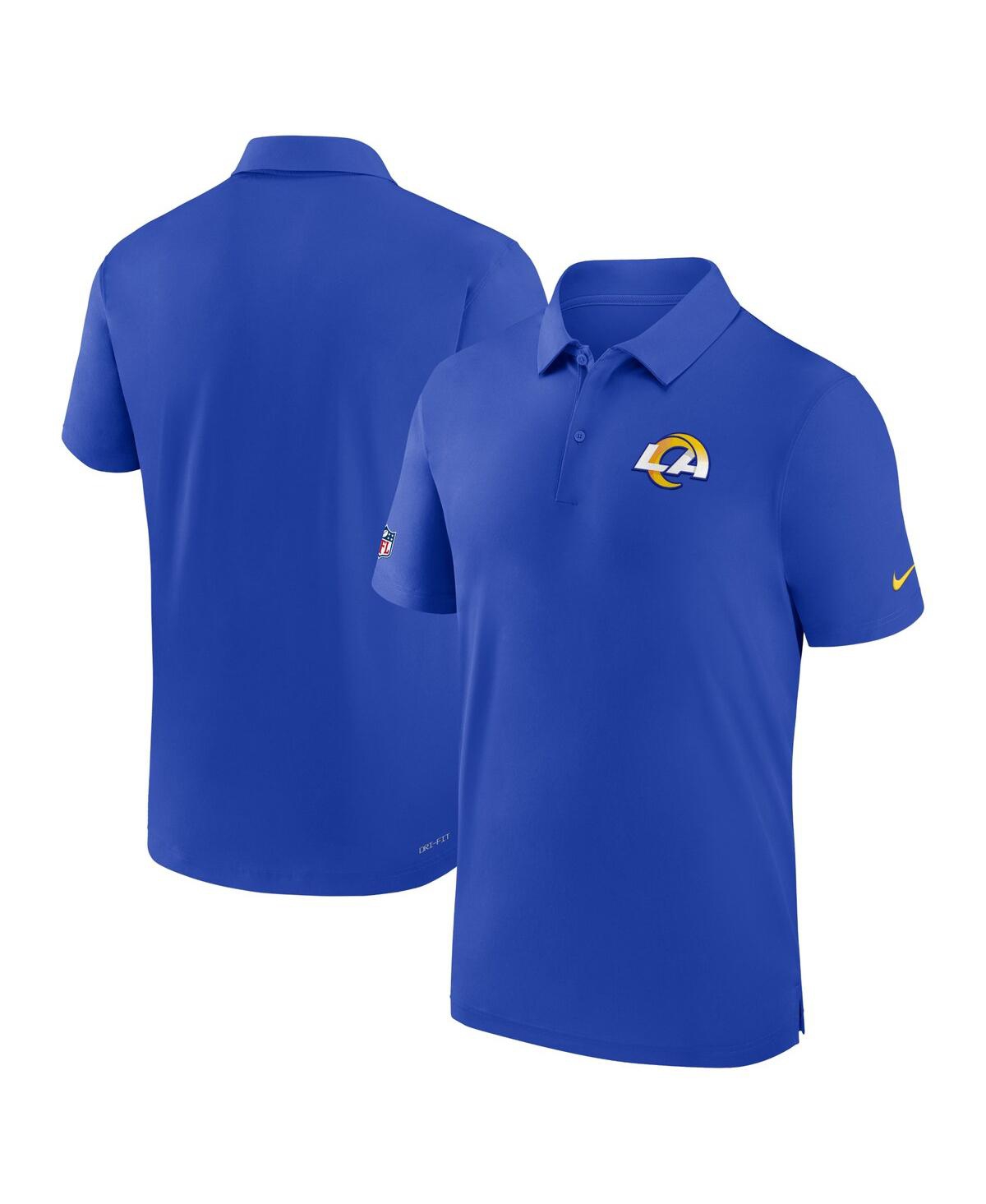 Shop Nike Men's  Royal Los Angeles Rams Sideline Coaches Dri-fit Polo Shirt