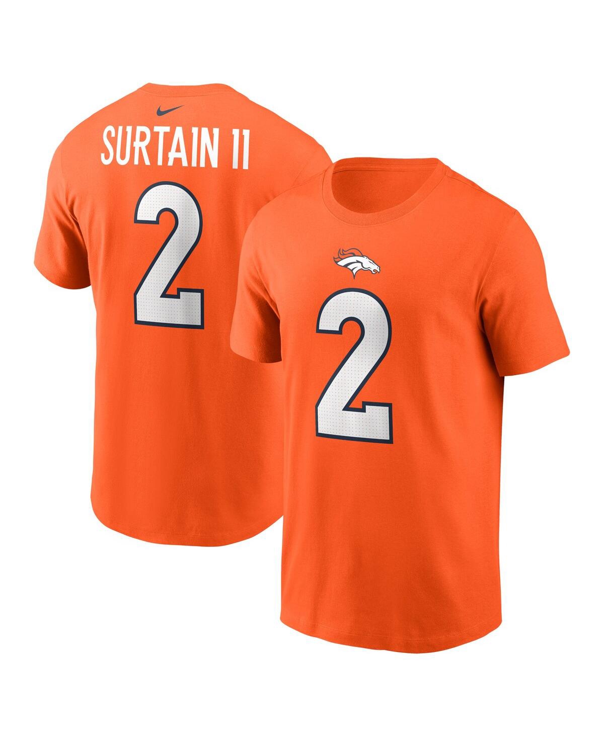 Shop Nike Men's  Pat Surtain Ii Orange Denver Broncos Player Name And Number T-shirt