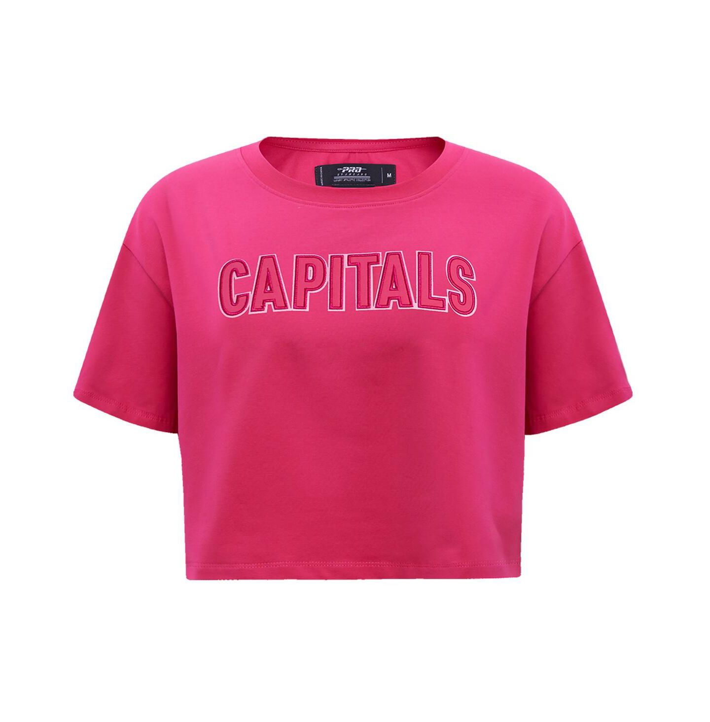 Женская футболка Pro Standard Washington Capitals Triple Pink Cropped Boxy — фото 4