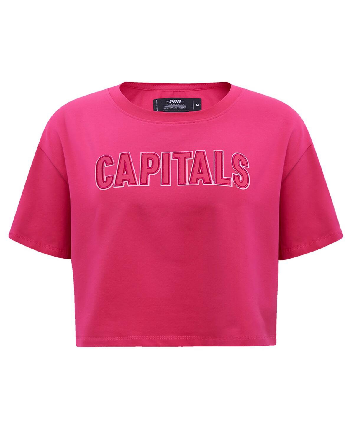 Shop Pro Standard Women's  Washington Capitals Triple Pink Cropped Boxy T-shirt