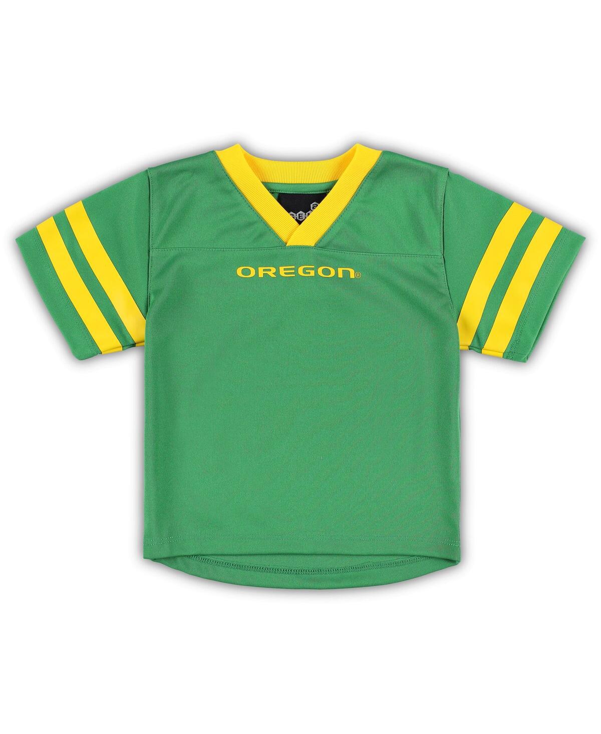 Shop Outerstuff Toddler Boys And Girls Green, Yellow Oregon Ducks Red Zone Jersey And Pants Set In Green,yellow