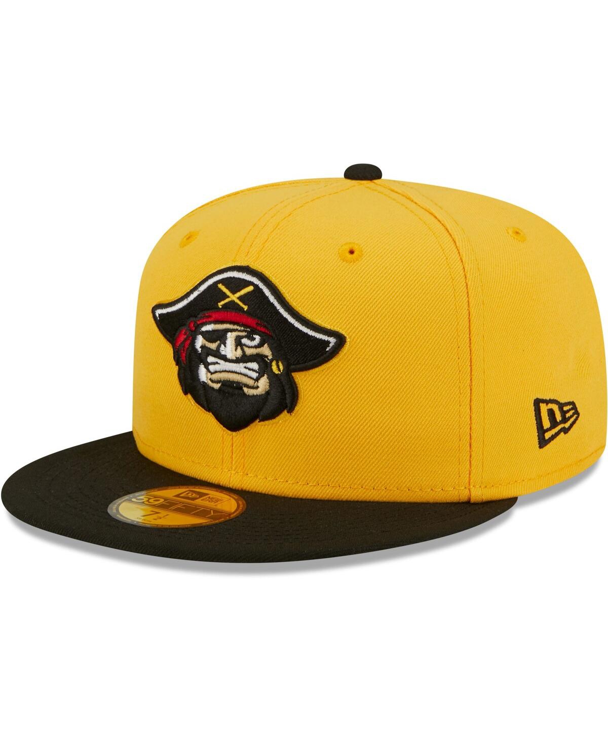 NEW ERA MEN'S NEW ERA YELLOW BRADENTON MARAUDERS AUTHENTIC COLLECTION 59FIFTY FITTED HAT