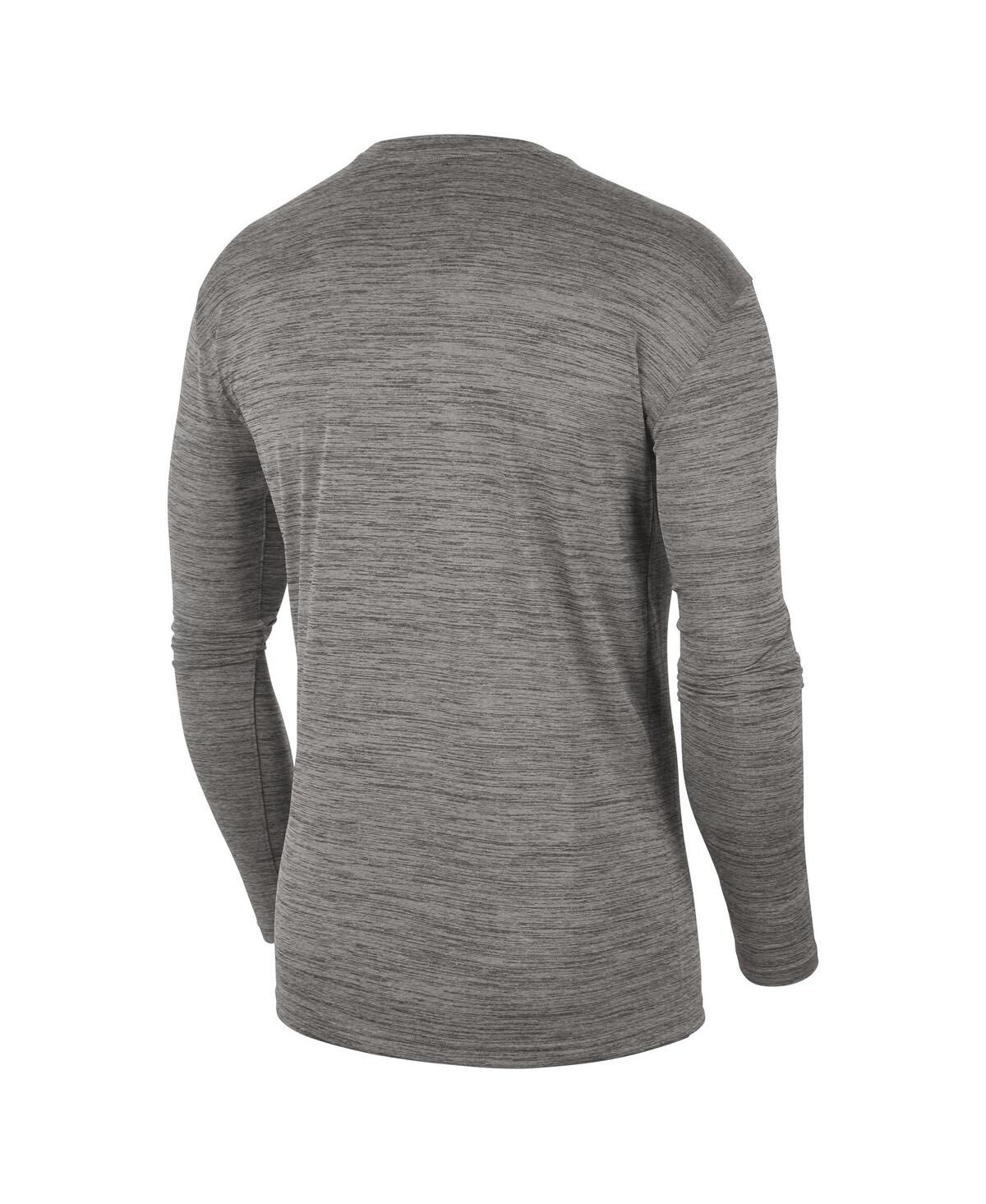 Men's NikeVirginia Tech Hokies Team Velocity Performance Long Sleeve T-shirt - Heather Gray