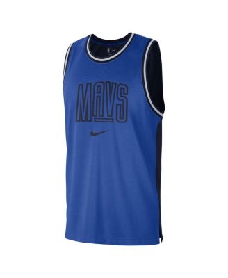 Men's Blue, Navy Dallas Mavericks Courtside Versus Force Split DNA Performance Mesh Tank Top
