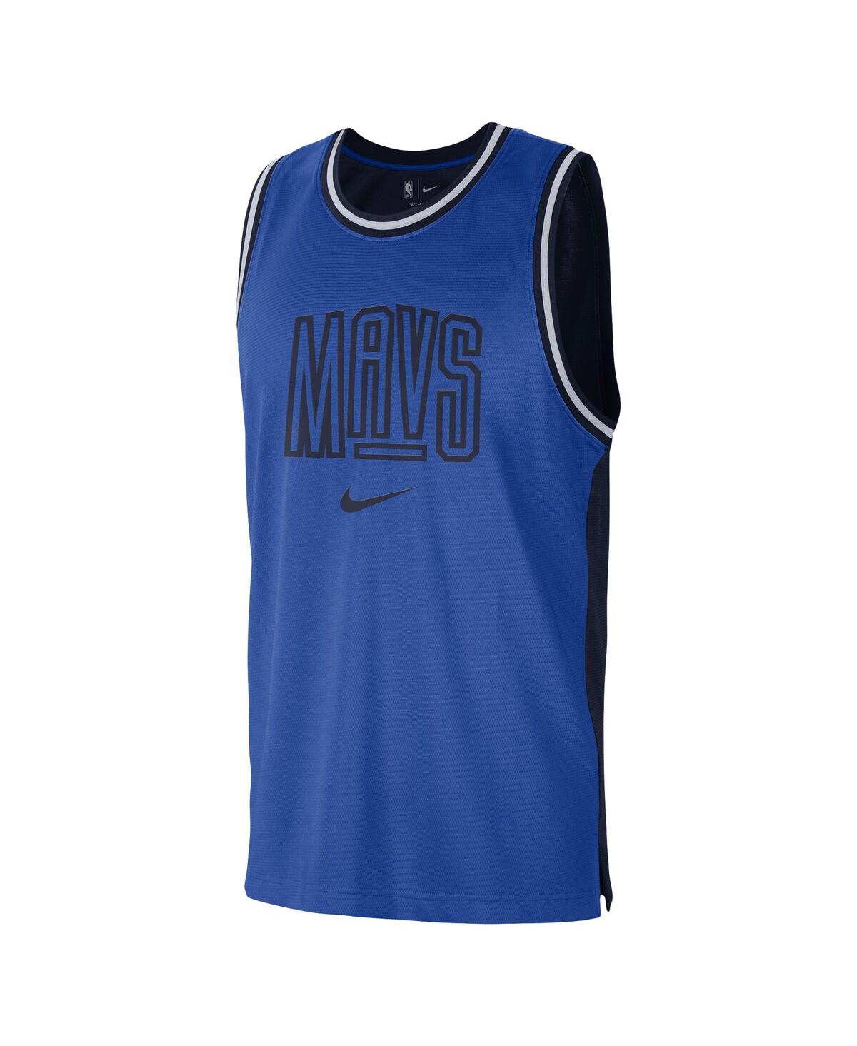 Men's Nike Navy Dallas Mavericks Courtside Versus Force Split Dna Performance Mesh Tank Top - Navy