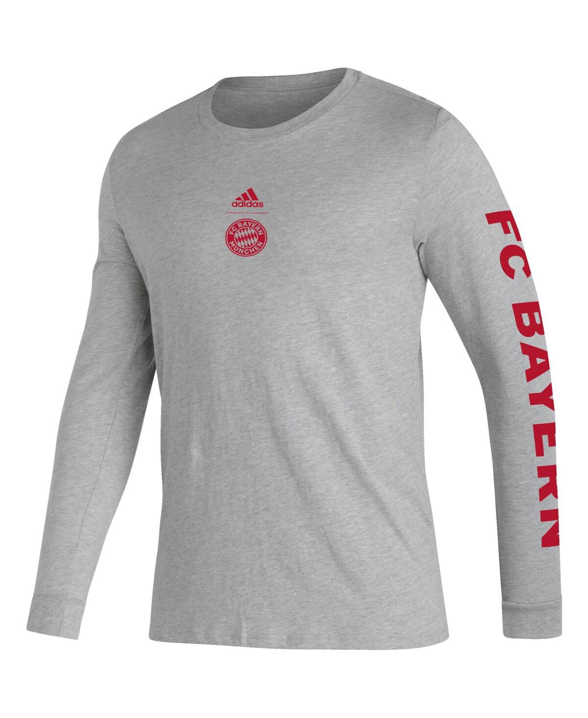 Men's adidasBayern Munich Team Crest Long Sleeve T-shirt - Heather Gray