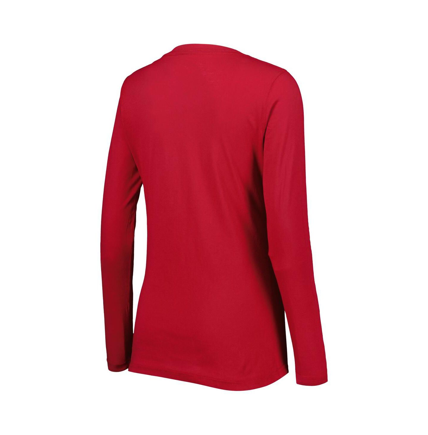 Женская футболка G-III 4Her by Carl Banks Cardinal Arizona Cardinals Post Season Long Sleeve V-Neck — фото 2