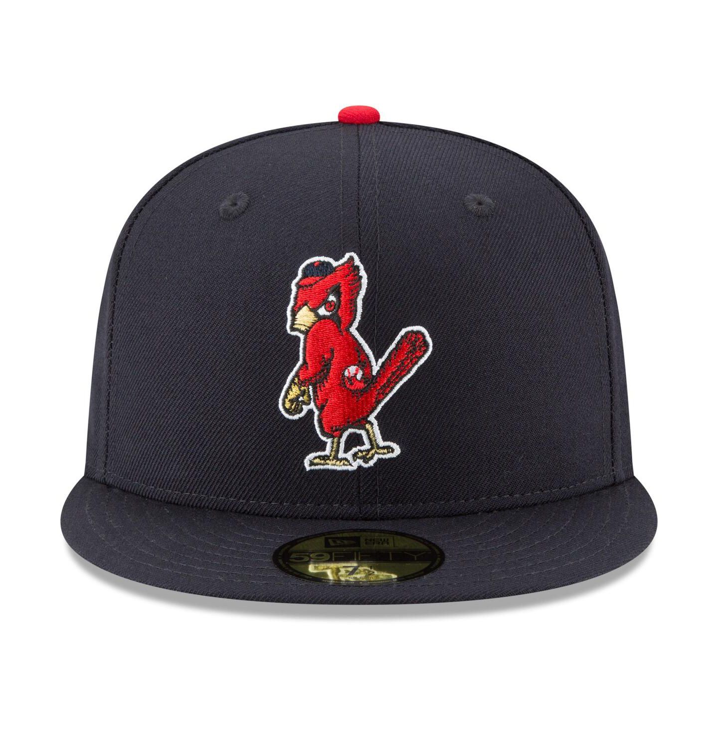 Мужская кепка New Era Navy St. Louis Cardinals Cooperstown Collection Wool 59FIFTY Fitted Hat — фото 4