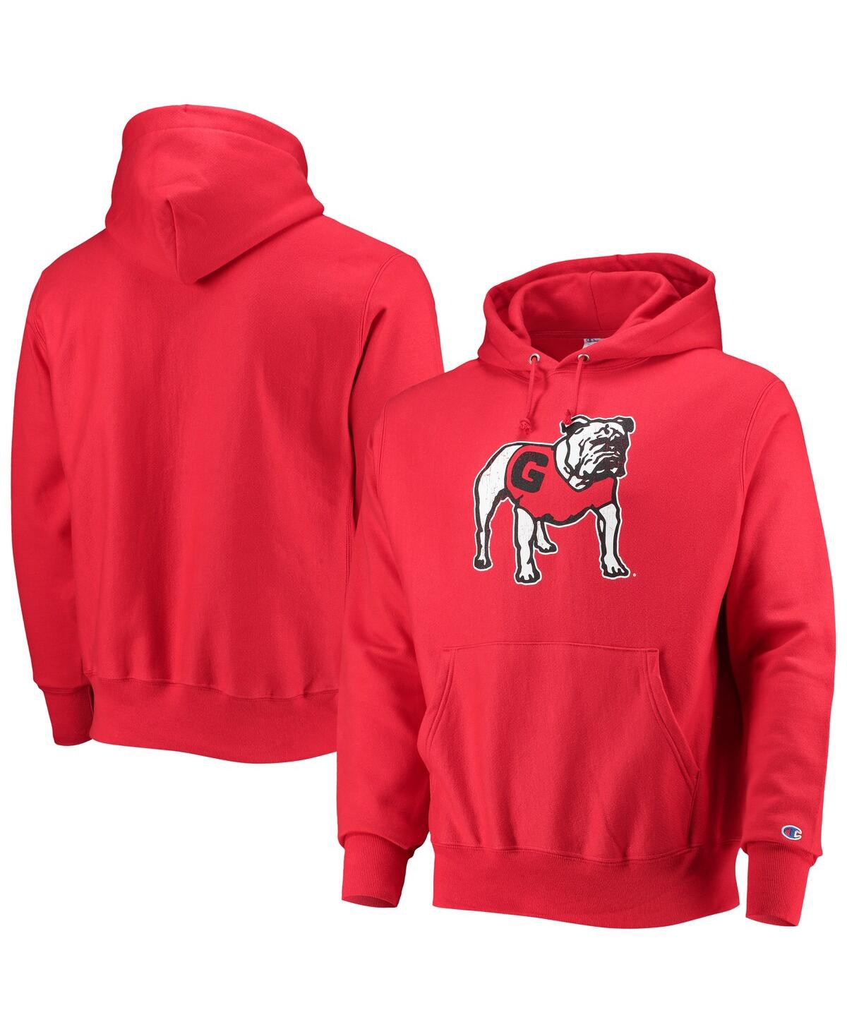 Shop Champion Men's  Red Georgia Bulldogs Vault Logo Reverse Weave Pullover Hoodie