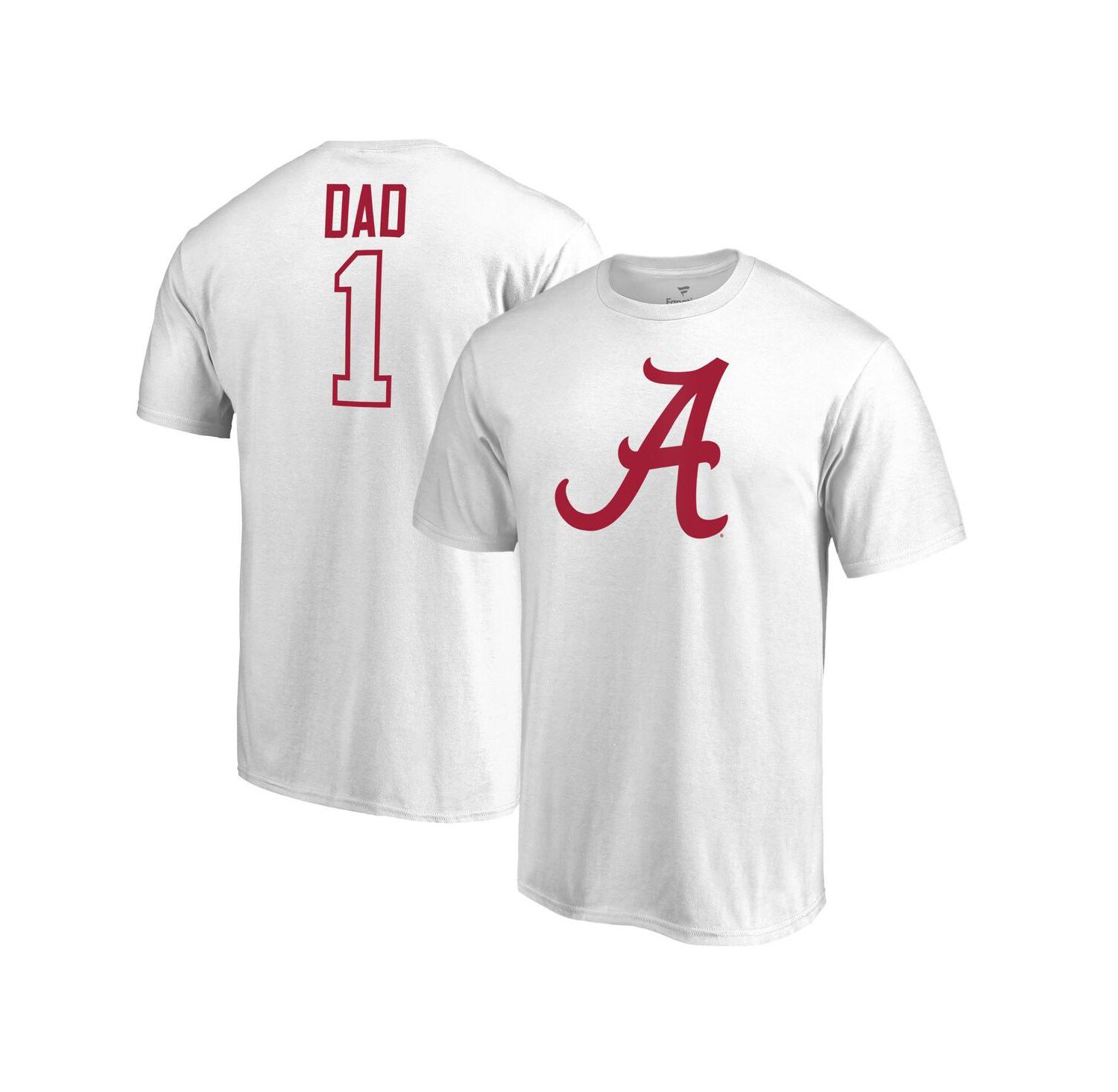 Men's White Alabama Crimson Tide #1 Dad T-shirt
