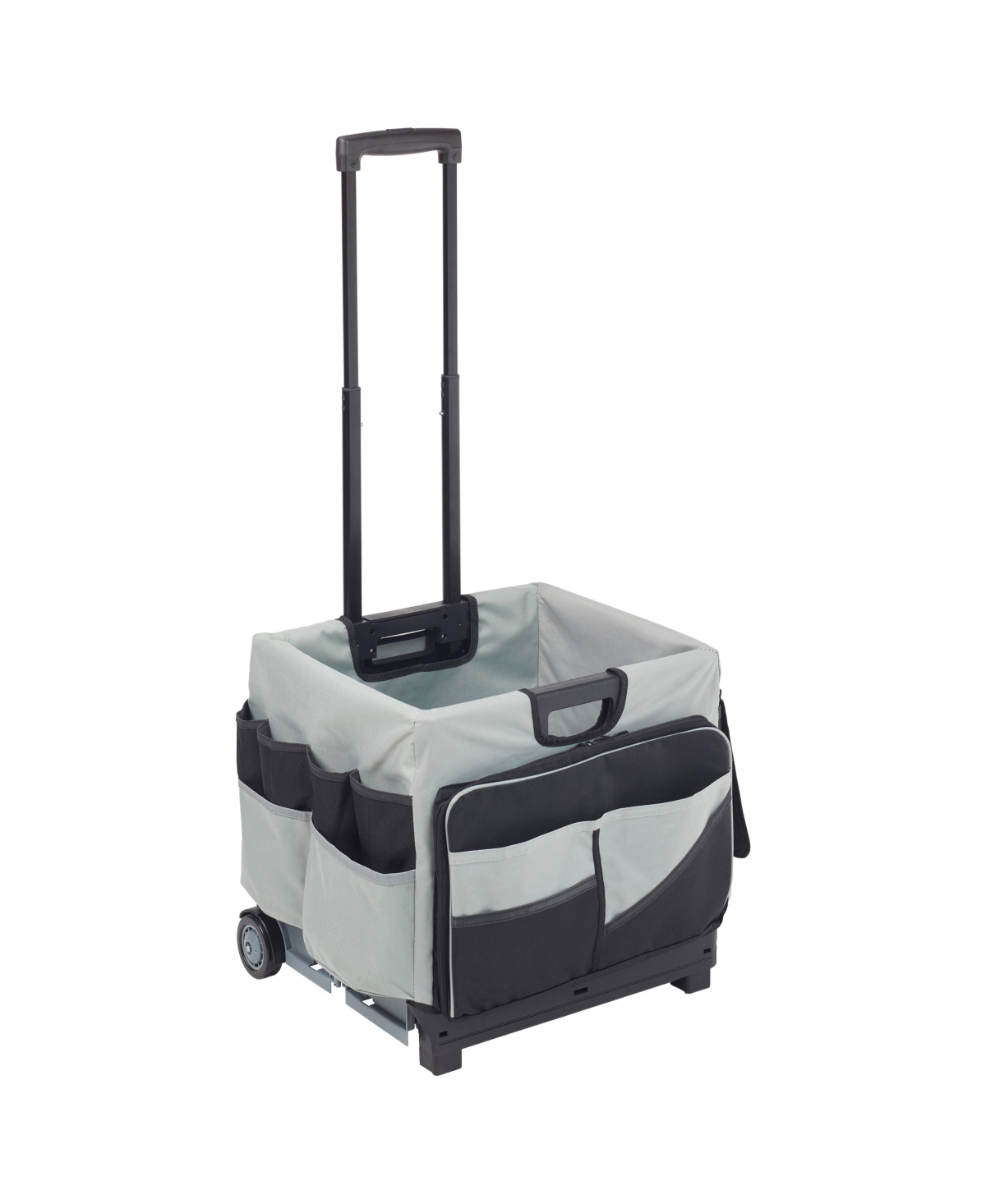 Universal Rolling Cart with Canvas Organizer Bag, Mobile Storage, Black - Black