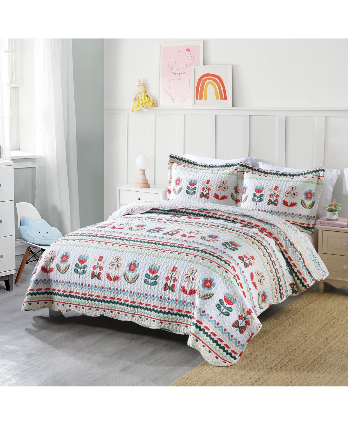MarCielo 100% Cotton Kids Quilt Bedspread Set for Teens Girls Bedding LiTa