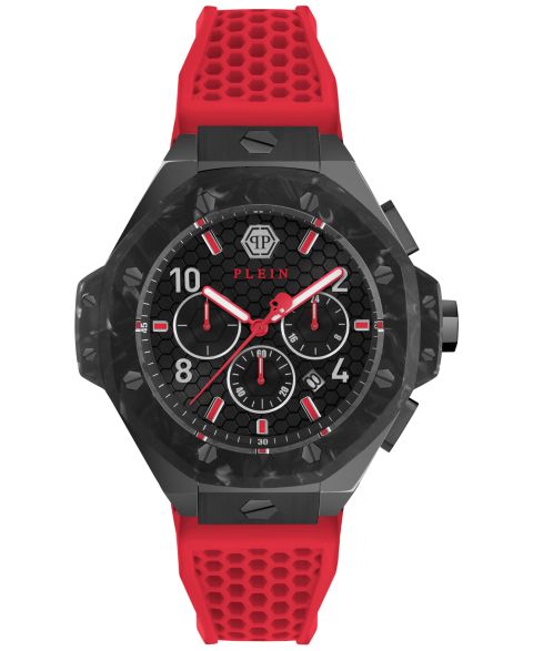 Мужские часы Philipp Plein Chronograph Red Silicone Strap Watch 46mm
