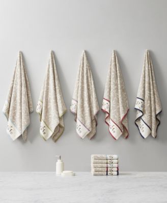 Cotton 6-Pc. Embroidered Serene Jacquard Towel Set