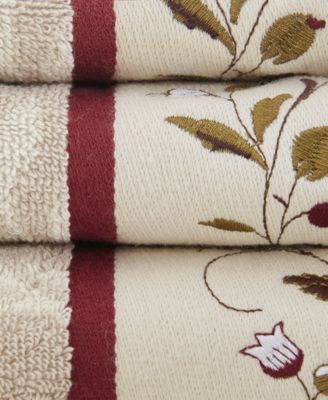 Cotton 6-Pc. Embroidered Serene Jacquard Towel Set