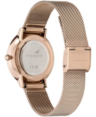 Women's Signature Butterfly Rose Gold-Tone Stainless Steel Mesh Watch 35mm