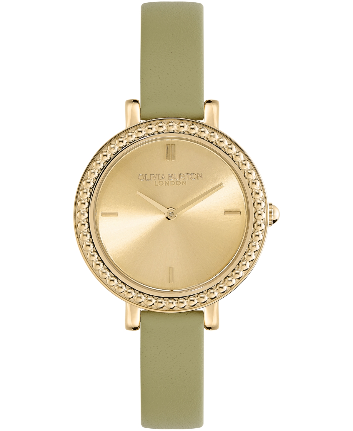 Women's Vintage-Like Bead Green Leather Watch 30mm - Green