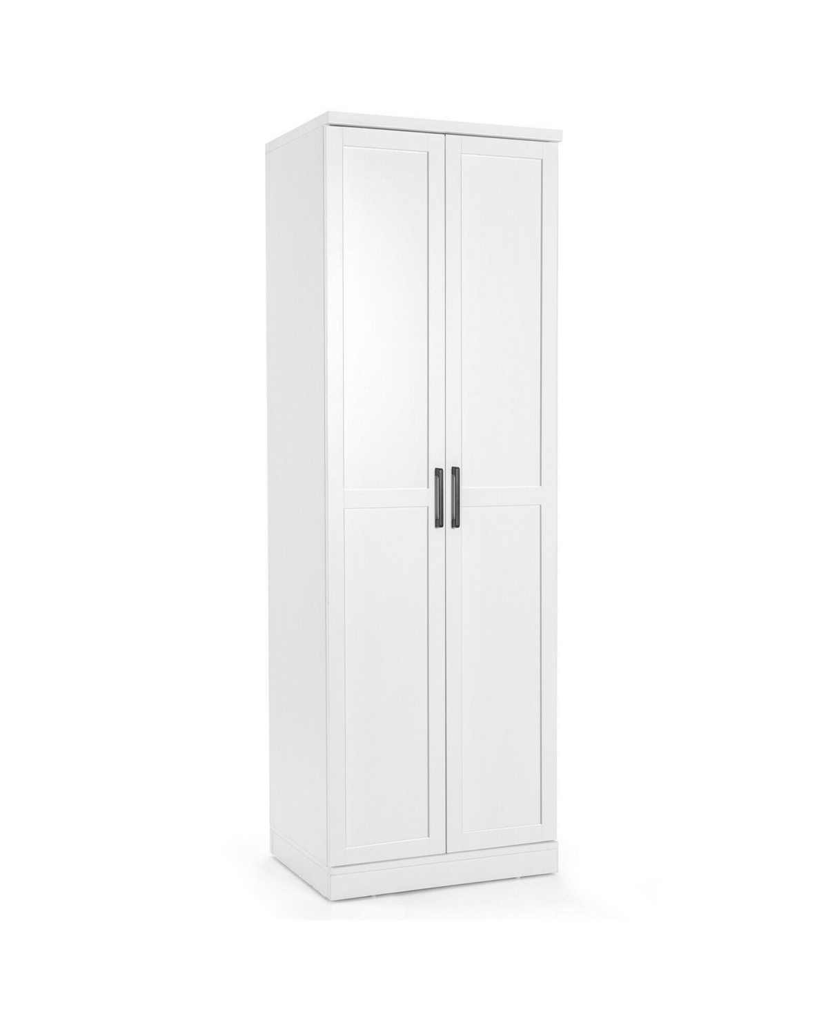 70 Inch Freestanding Storage Cabinet with 2 Doors and 5 Shelves - White