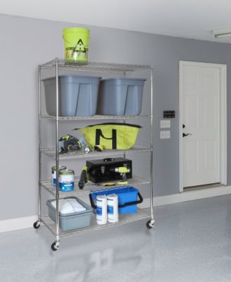 UltraDurable 5-Tier NSF Steel Wire Shelving, 48" W x 24" D x 76" H