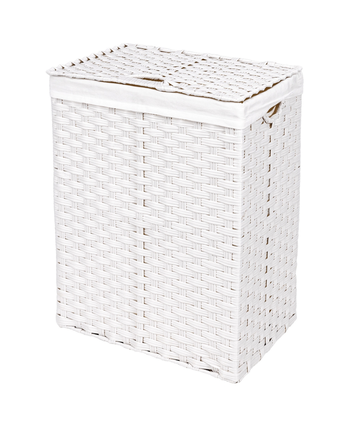 Shop Seville Classics Handwoven Lidded Laundry Hamper In White