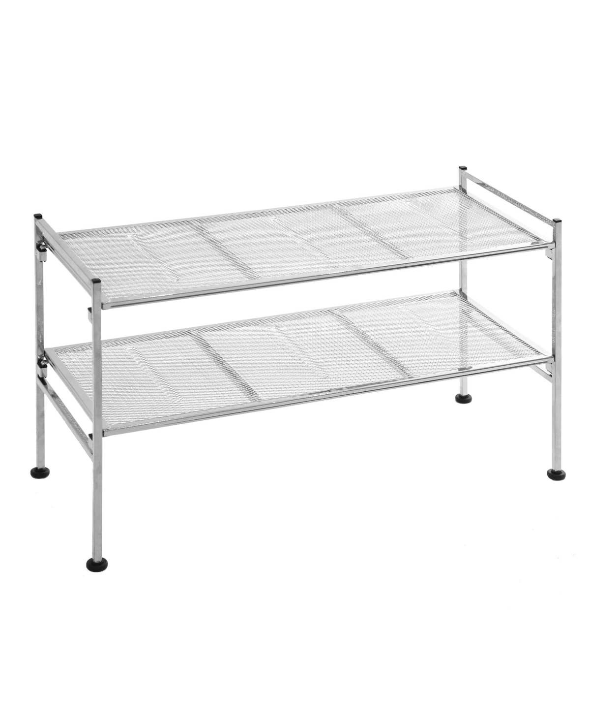 Shop Seville Classics 4-tier Stackable Metal Mesh Shoe Storage Rack Organizer In Silver