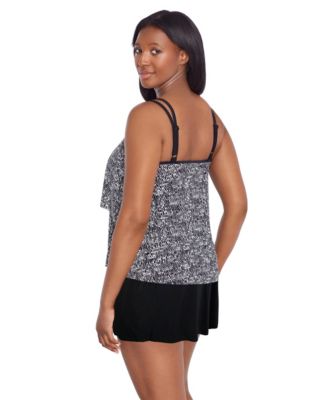 Women's Madison Square Double Ruffle Faux Swimsuit Skirtini