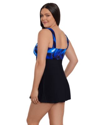 Women's Infinite Shine Tie Front Long Torso Swim Dress