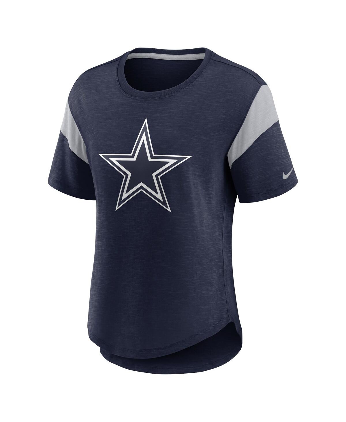Women's NikeDallas Cowboys Primary Logo Fashion Top - Heather Navy