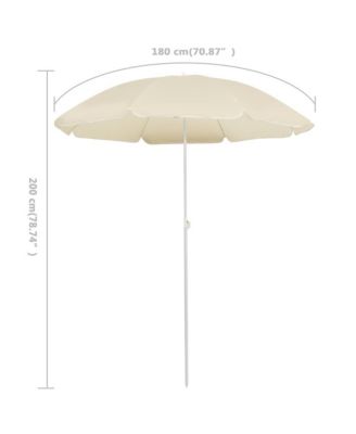Outdoor Parasol with Steel Pole Sand 70.9"