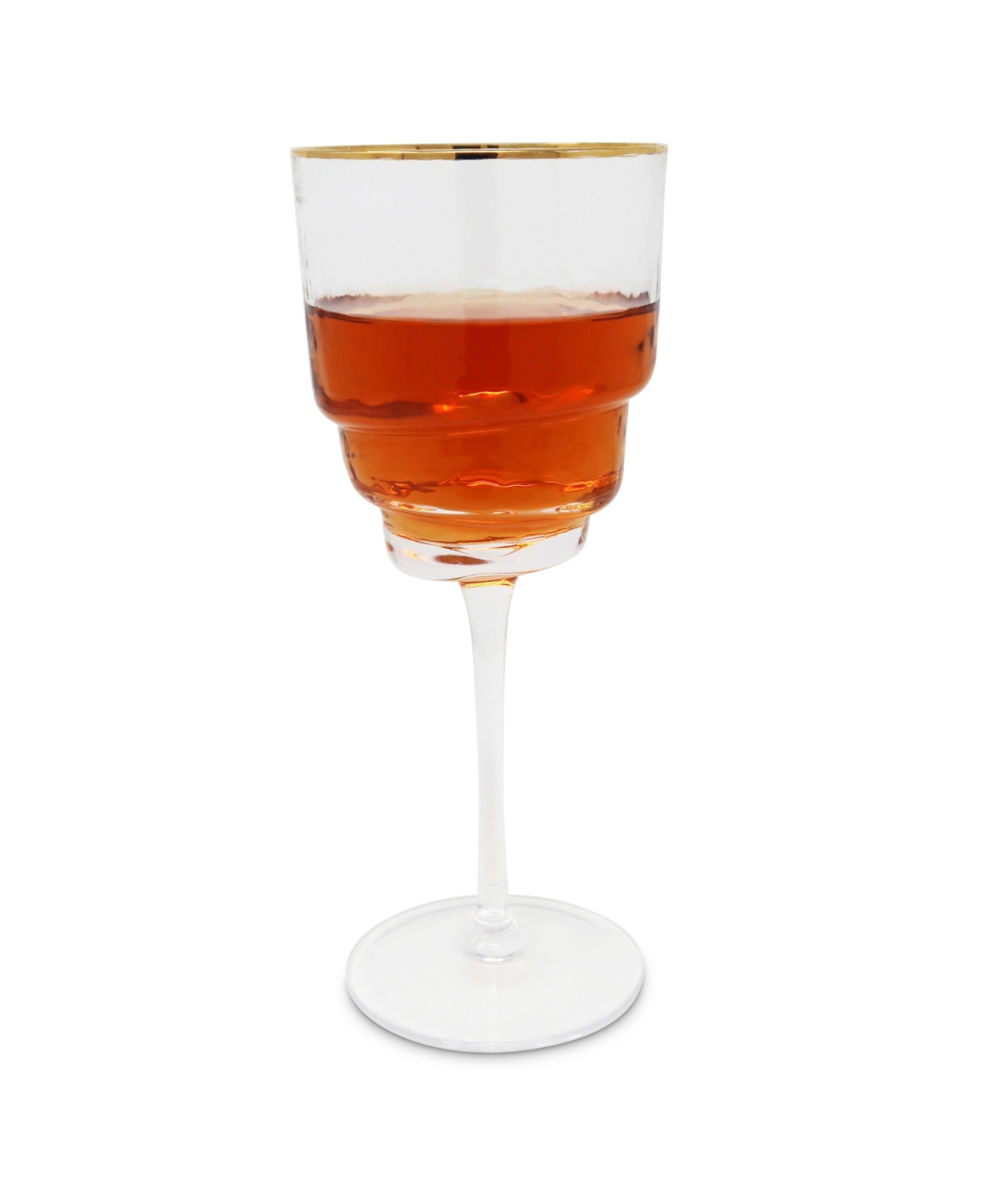 Vivience Shaped Bottom Rim Water Glasses, Set Of 6 In Gold