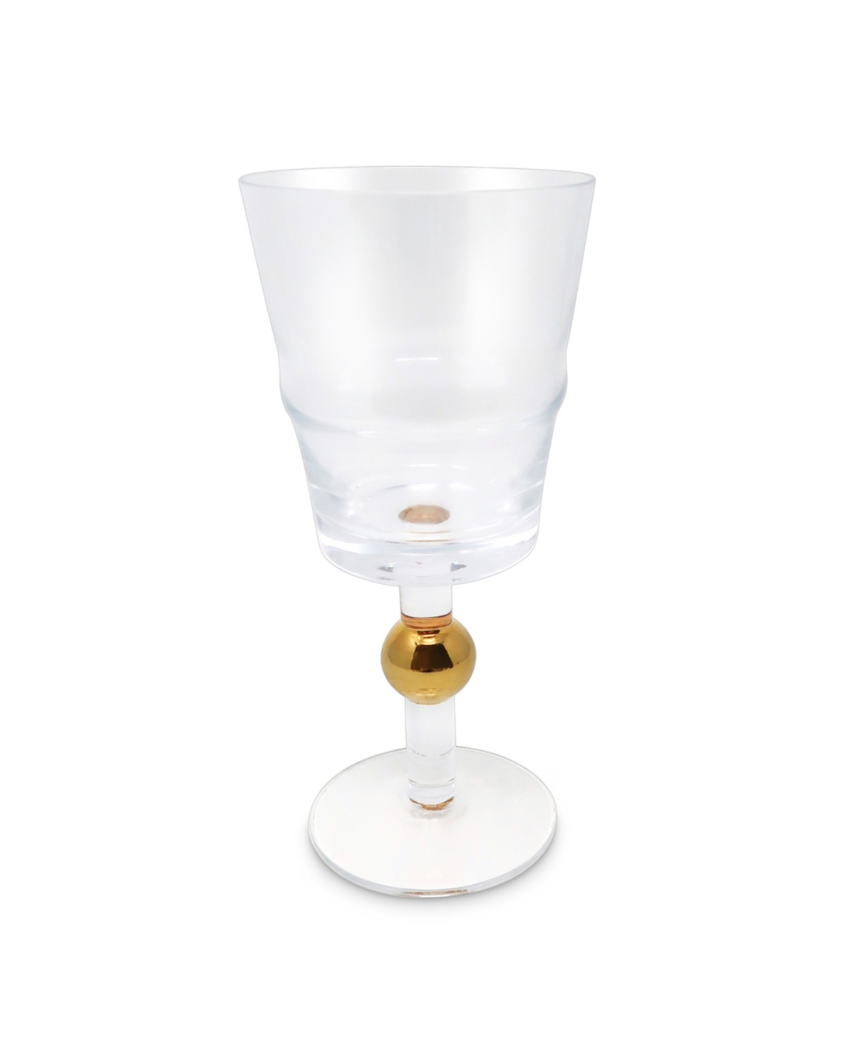 Vivience Ball On Stem Wine Glasses, Set Of 6 In Clear,gold