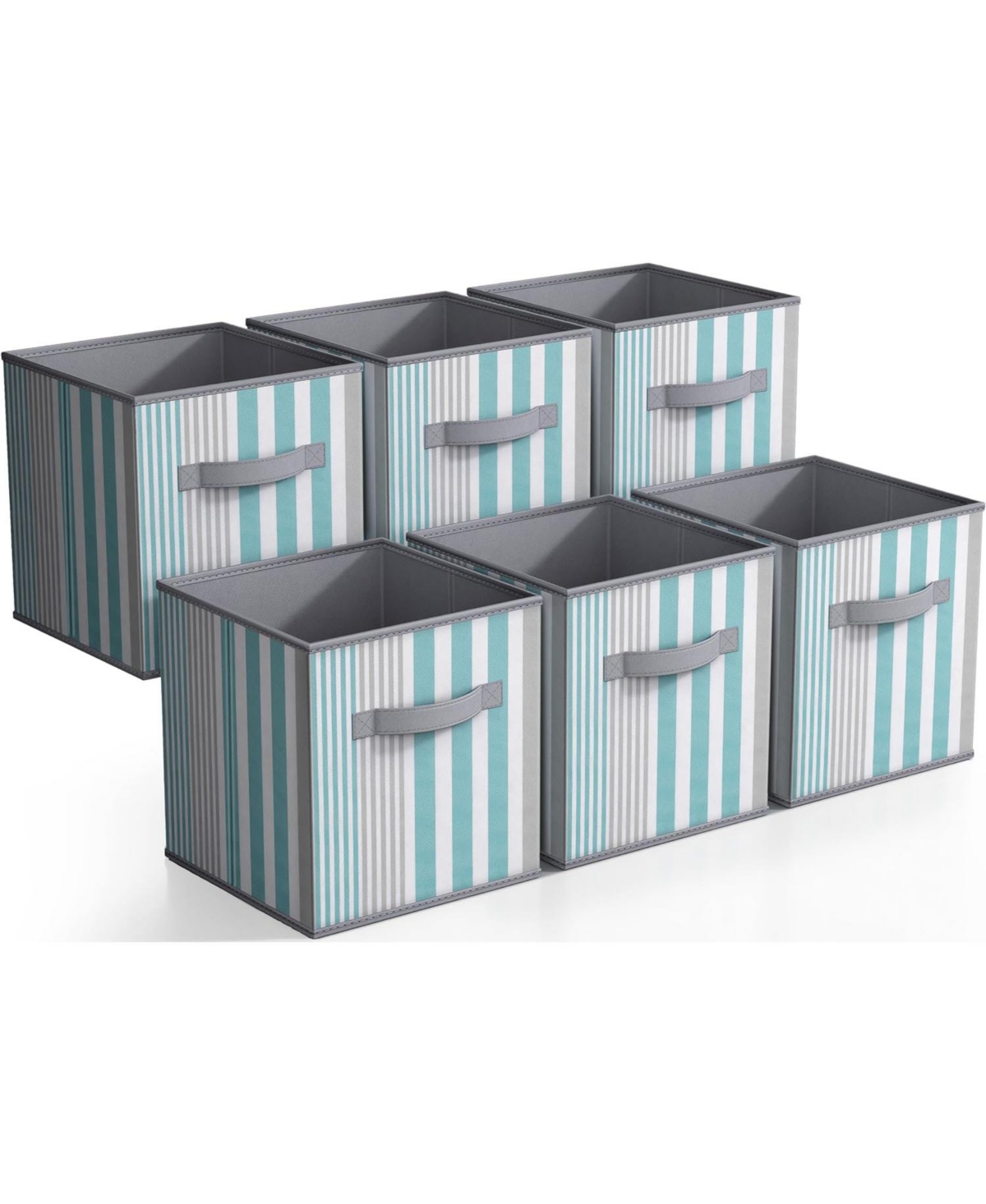Storage Cube Basket Bins - Aqua lines - Aqua lines