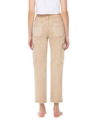 Women's High Rise Cargo Straight Jeans