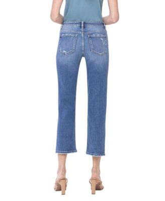 Women's Mid Rise Cropped Straight Jeans