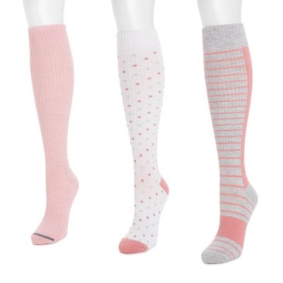 Women's 3 Pack Cotton Compression Knee-High Socks