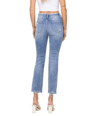 Women's High Rise Cropped Slim Straight Jeans