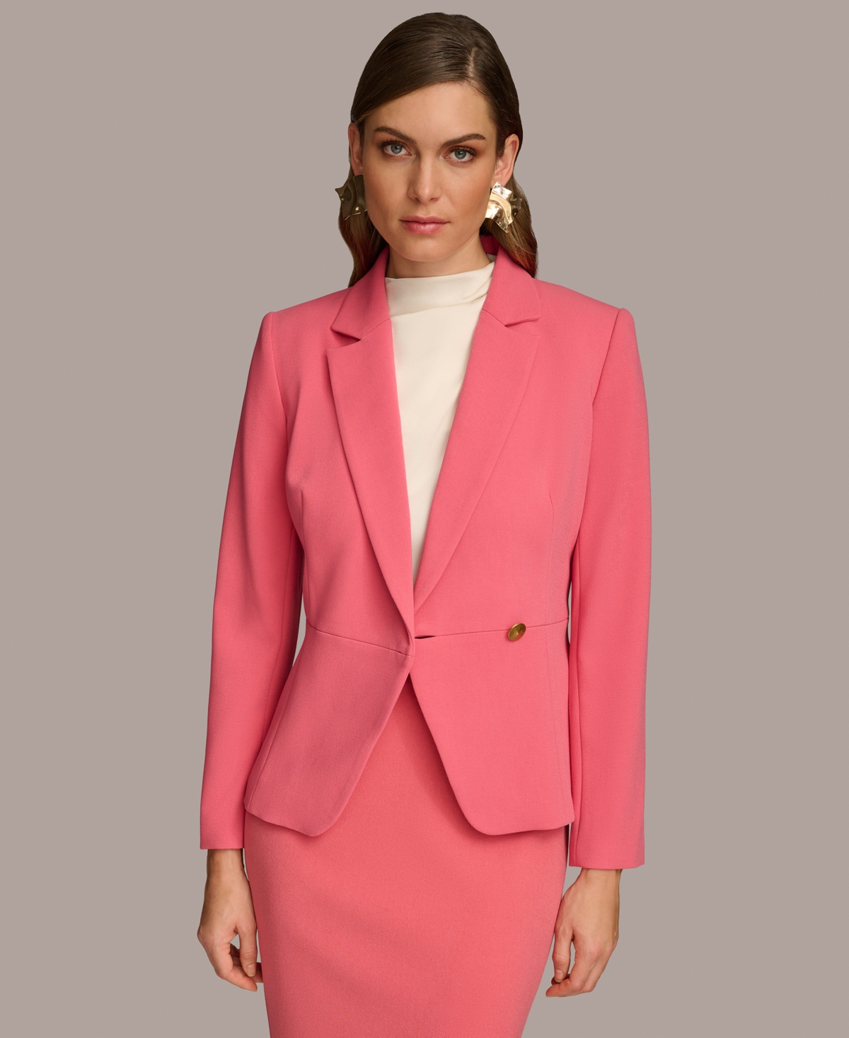 Women's One-Button Blazer - Rose Quartz