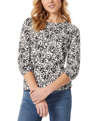 Jones New York - Women's Floral-Print 3/4-Sleeve Top