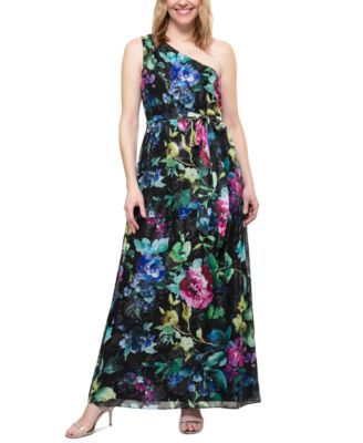 SL Fashions - Women's Floral-Print One-Shoulder Maxi Dress