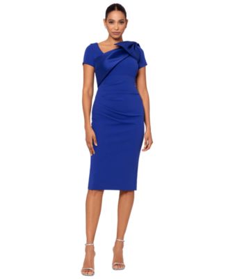 Betsy & Adam - Women's Bow Asymmetrical-Neck Sheath Dress