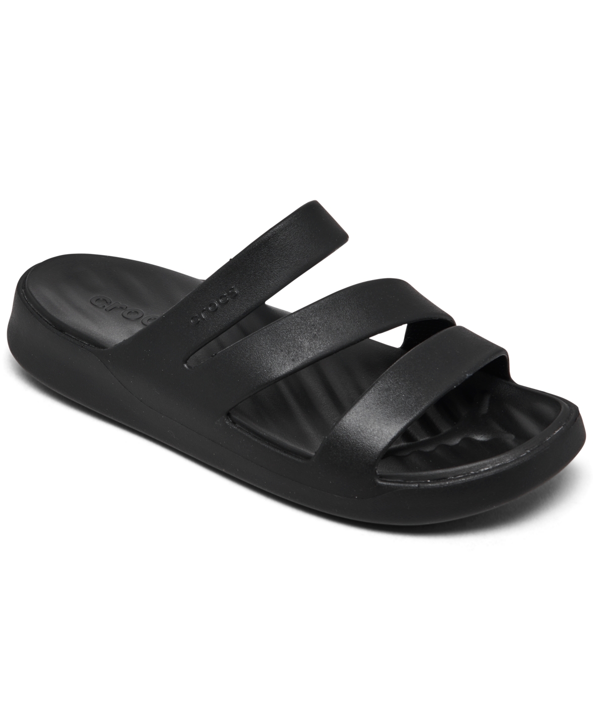 Shop Crocs Women's Getaway Casual Strappy Sandals From Finish Line In Black