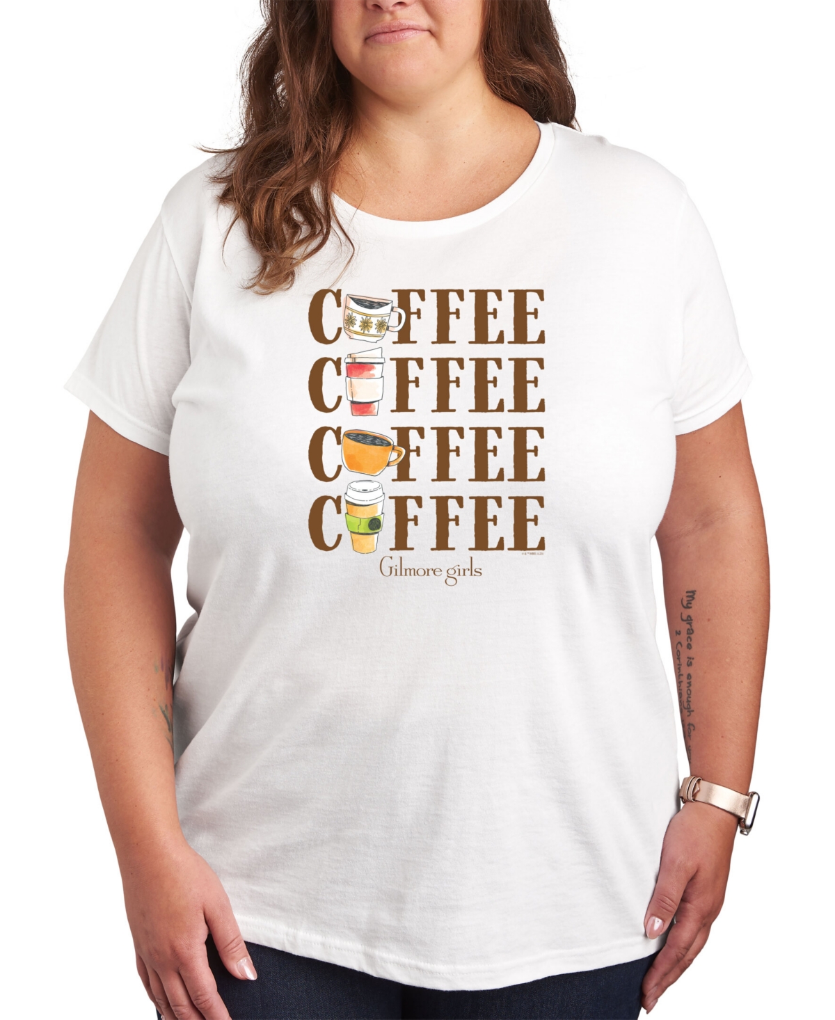 Shop Air Waves Trendy Plus Size Gilmore Girls Graphic T-shirt In White