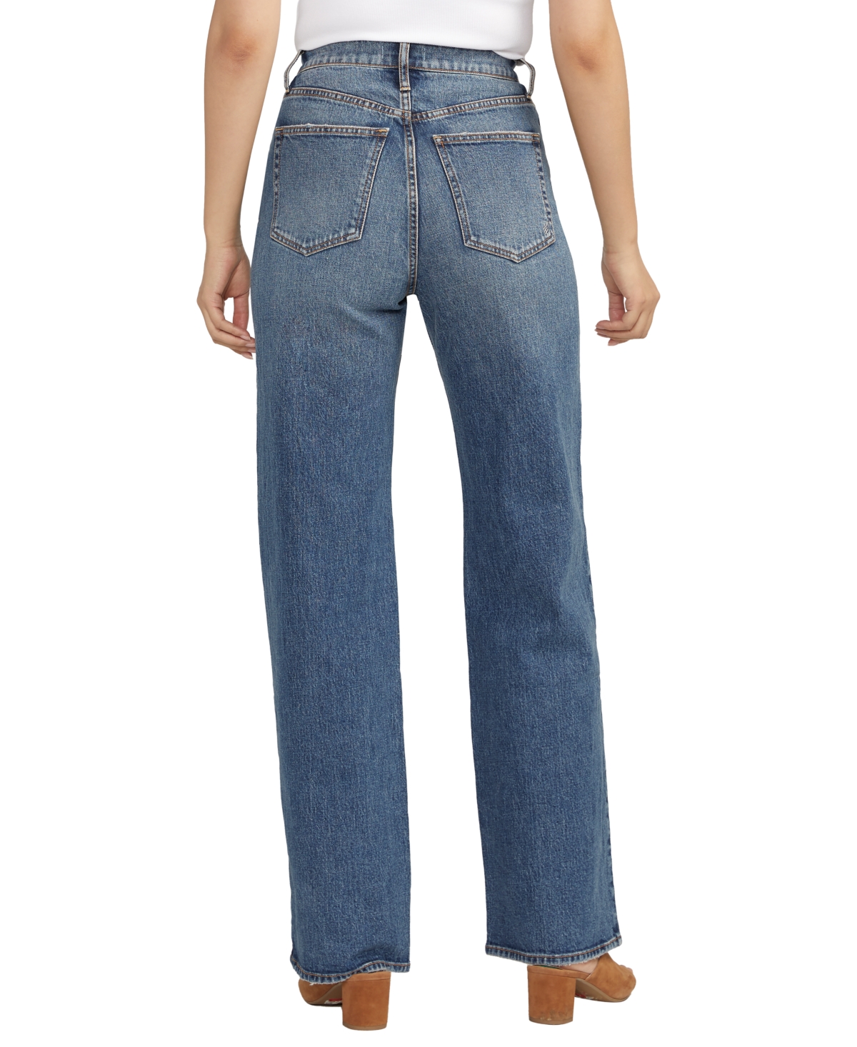 SILVER JEANS CO. WOMEN'S HIGHLY DESIRABLE HIGH RISE TROUSER LEG JEANS 