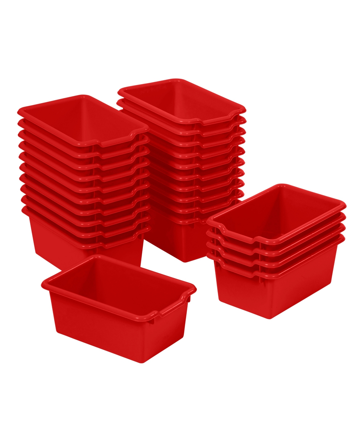 Scoop Front Storage Bins, Earthtone, 25-Piece - Red